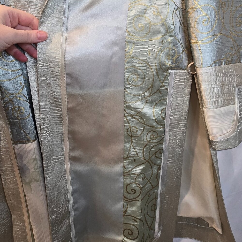 80's Jeanne Marc Collection Kimono Green With Gold Size 2 - Picture 7 of 14